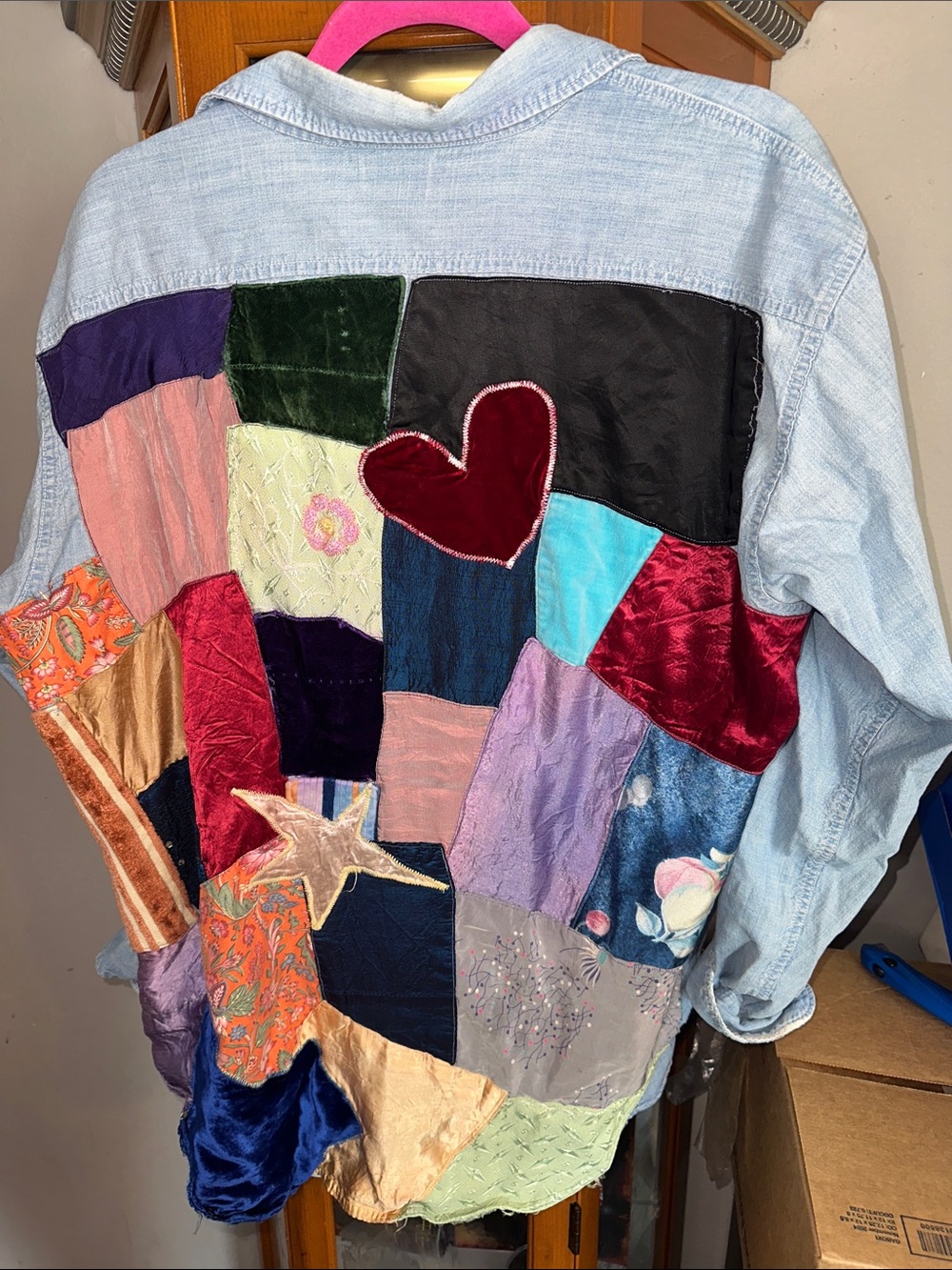 Patchwork/ Velvet Jean Jacket